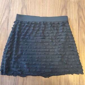 FORENZA Black Ruffled Mini Skirt Size L